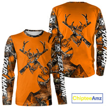 Load image into Gallery viewer, Whitetail Deer Hunting Orange Camo 3D Printed Shirts, Personalized Hunting Shirt NBT217