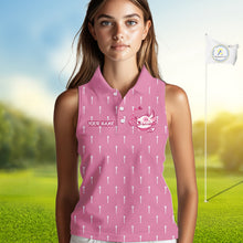 Load image into Gallery viewer, woman golfer in funny quote womens sleeveless golf polo with matching golf outfit, mother's day gift