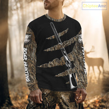 Load image into Gallery viewer, Beautiful Wild Boar Hunting 3D Print Camouflage Shirts with Rifle, Boar Hunting Clothes NBT142