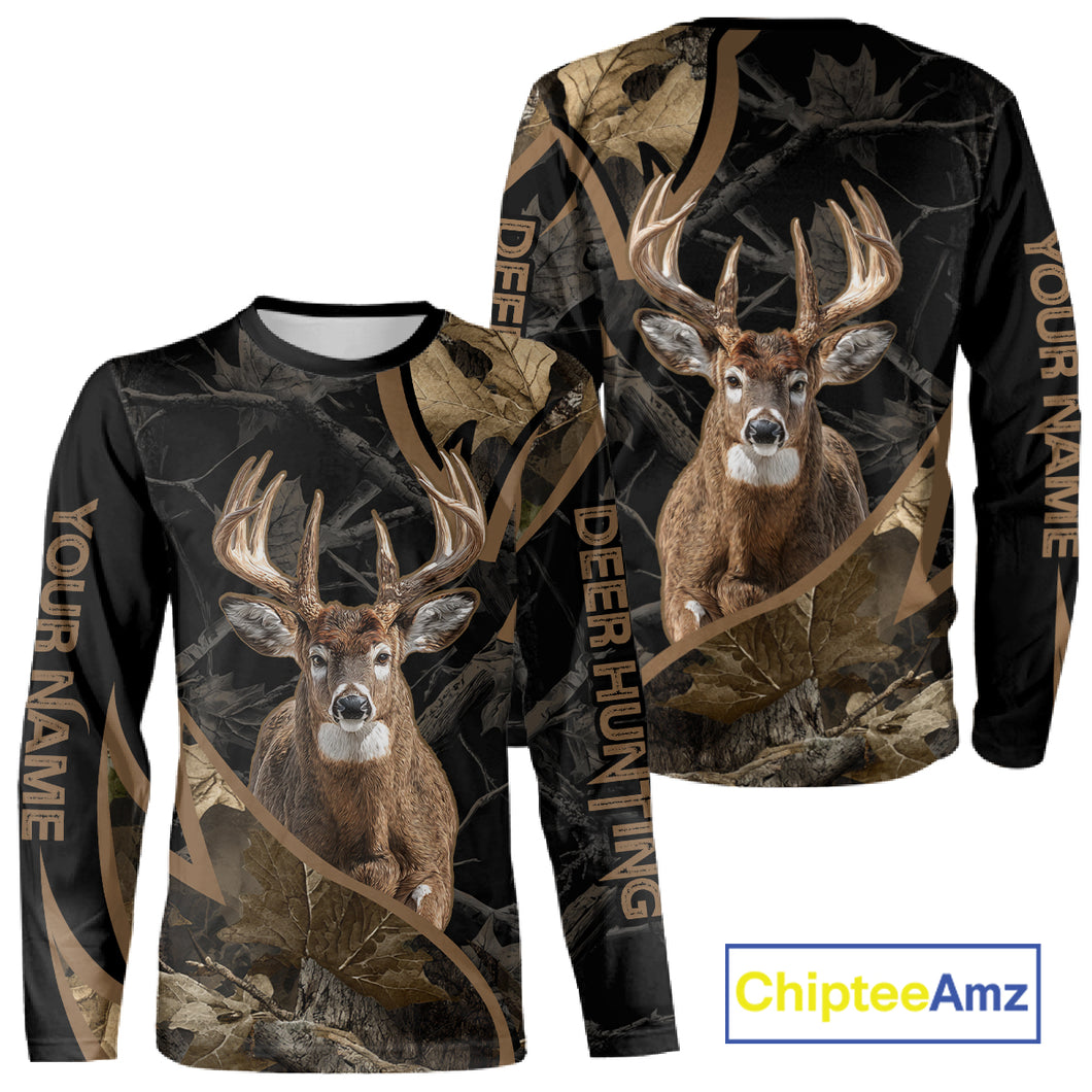 Best Whitetail Deer Hunting Black Camouflage 3D Printing Shirts, Gift Ideas for Hunters NBT236