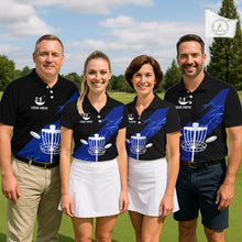 Load image into Gallery viewer, Blue Womens Disc Golf Polo Shirts Custom Thunder Lightning Team Disc Golf Jerseys, Disc Golf Gifts NBT649