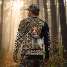 Load image into Gallery viewer, Mallard Duck Hunting Camouflage Shirt With Brittany Dog, Duck Hunting Season NBT156