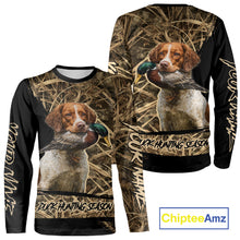 Load image into Gallery viewer, Mallard Duck Hunting Camouflage Shirt With Brittany Dog, Duck Hunting Season NBT156