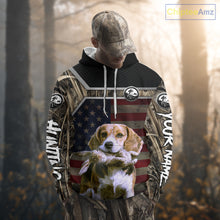 Load image into Gallery viewer, Custom Camouflage Rabbit Hunting Beagle Dog US Flag for Men, Rabbit Hunting Gifts NBT244