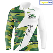 Load image into Gallery viewer, Green And White Retro Golf Pattern Polo Golf Shirt For Men Custom Mens Golf Clothes, Golf Gifts NBT678