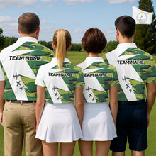 Load image into Gallery viewer, Green And White Retro Golf Pattern Polo Golf Shirt For Men Custom Mens Golf Clothes, Golf Gifts NBT678