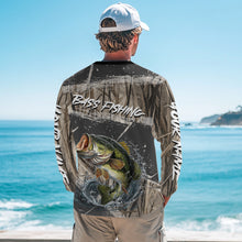 Load image into Gallery viewer, Largemouth Bass Grass Camo Custom Name Fishing Shirt, Bass Fishing Shirts For Men NBT354