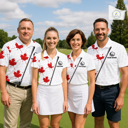 Custom Canadian Flag Mens Golf Polo Shirt Custom Maple Leaves Canada Golf Shirt For Men, Golf Gifts NBT556