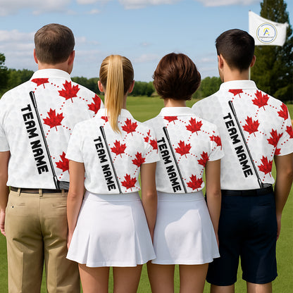 Custom Canadian Flag Mens Golf Polo Shirt Custom Maple Leaves Canada Golf Shirt For Men, Golf Gifts NBT556