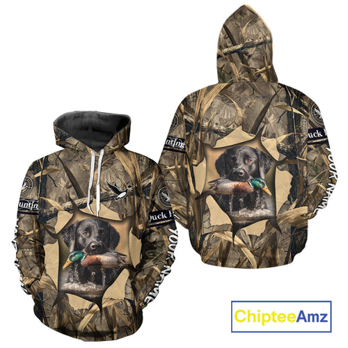 Mallard Duck Hunting Black Labrador Retriever Camo 3D Shirts, Duck Hunting Gifts NBT193