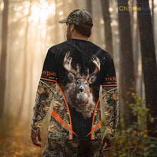 Load image into Gallery viewer, Personalized Whitetail Deer Hunting Shirt Brown Camo Custom Name, Deer Hunting Clothes NBT280