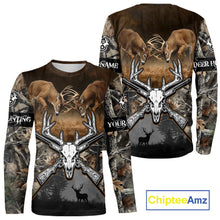 Load image into Gallery viewer, Whitetail Deer Hunting Custom Name Camo Shirt, Deer Hunting Clothing, Camouflage Deer Shirts NBT281