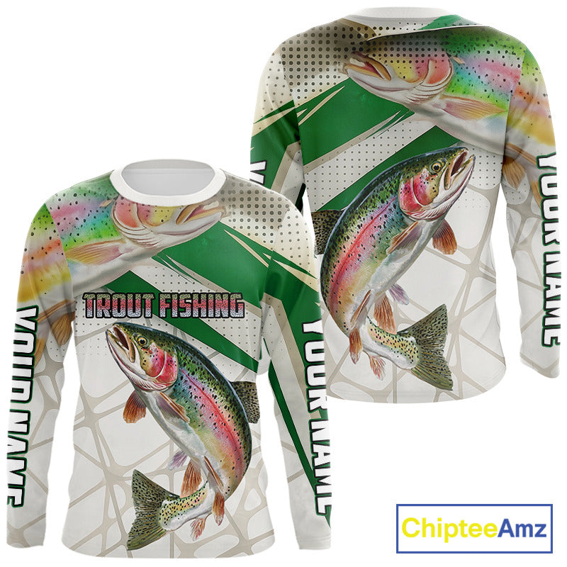Rainbow Trout Fishing Tournament Shirts Long Sleeve, Custom Trout Fishing Shirts NBT429