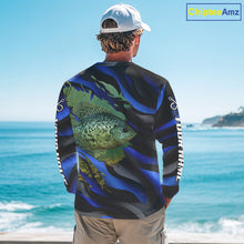 Load image into Gallery viewer, Custom Crappie Fishing Blue Camo Long Sleeve Fishing Shirts, Crappie Fishing Shirts NBT390