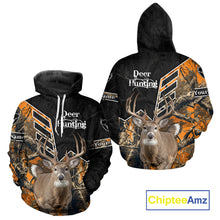 Load image into Gallery viewer, Whitetail Deer Hunting Camo Custom Name 3D Prints Shirts for Men, Hunting Gifts NBT182