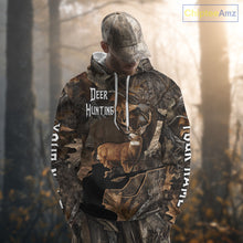 Load image into Gallery viewer, Personalized Whitetail Deer Hunting Brown Camo with Hunter 3D Print Custom Name Shirts, Hunting Gift NBT269