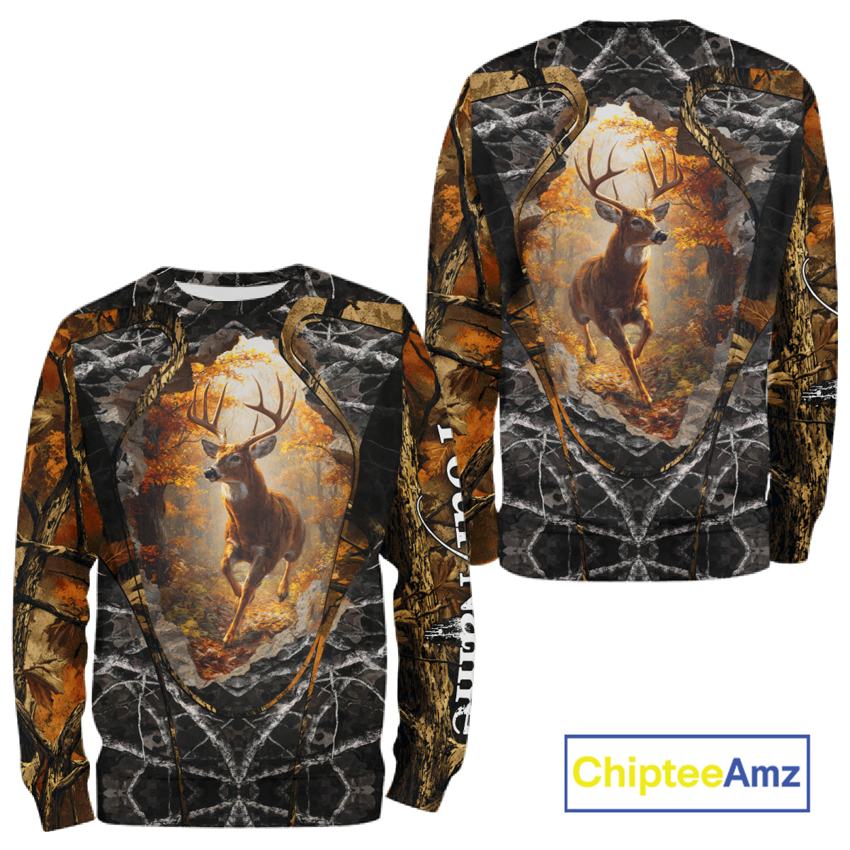 Personalized Deer Hunting 3D All Over Printed Camo Custom Name Shirt, Hunting Gift NBT311
