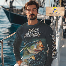 Load image into Gallery viewer, Largemouth Bass Fishing Long Sleeve Fishing Shirts Grass Camo, Bass Fishing Tournament Jerseys NBT362