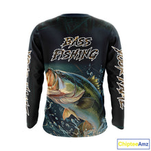 Load image into Gallery viewer, Largemouth Bass Fishing Long Sleeve Fishing Shirts Grass Camo, Bass Fishing Tournament Jerseys NBT362