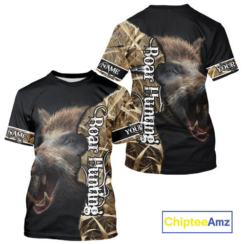 Beautiful Wild Boar Camouflage Camo 3D All Over Printed Shirts Personalized Hunting Gifts NBT128