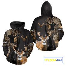 Load image into Gallery viewer, Deer Bow Hunting Camouflage Custom Name Shirts, Personalized Deer Hunting Clothes NBT342