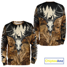 Load image into Gallery viewer, Personalized Deer Hunting Camo with Deer Skull 3D Printing Shirts Hunting Gift for Hunter NBT290