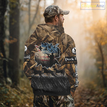 Load image into Gallery viewer, Custom Duck Hunting Camo USA Flag Custom Name 3D Printing Shirts, Duck Hunting Shirts NBT148