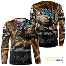 Load image into Gallery viewer, Custom Duck Hunting Camo USA Flag Custom Name 3D Printing Shirts, Duck Hunting Shirts NBT148