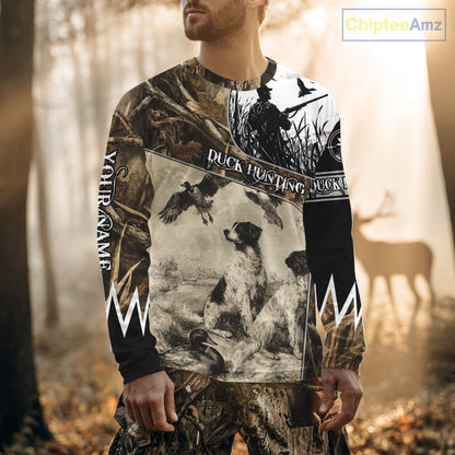 Duck Hunting Camouflage Mallard Duck Custom Name Shirts, Best Duck Hunting Season Gifts NBT149