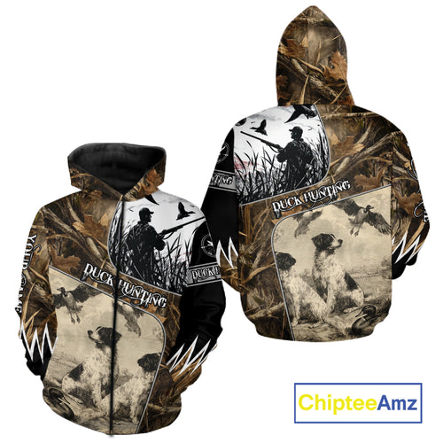 Duck Hunting Camouflage Mallard Duck Custom Name Shirts, Best Duck Hunting Season Gifts NBT149