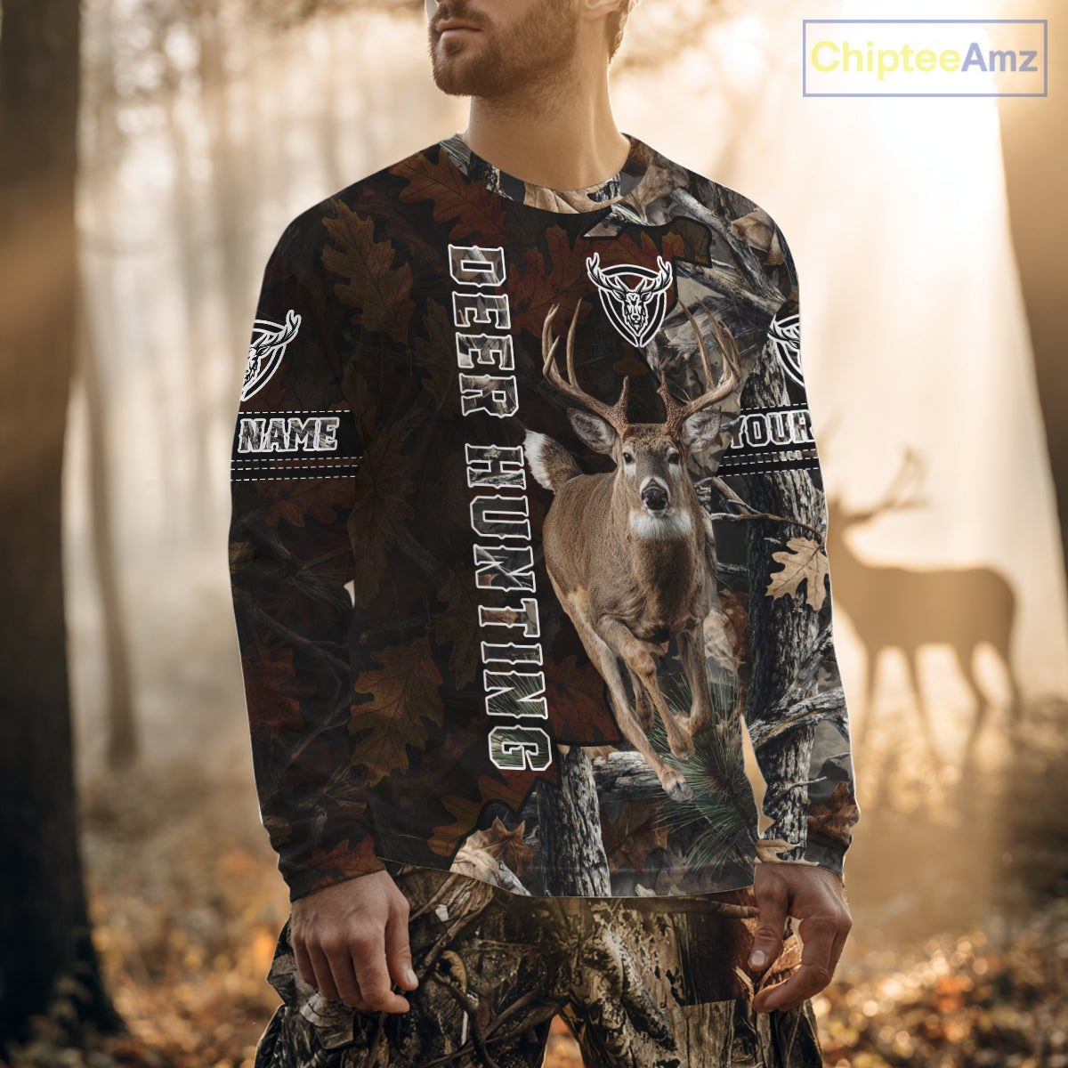 Deer Hunting Tree Camo Custom All Over Printed Shirt Personalized Hunting Gifts For Men NBT294