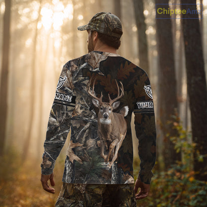 Deer Hunting Tree Camo Custom All Over Printed Shirt Personalized Hunting Gifts For Men NBT294