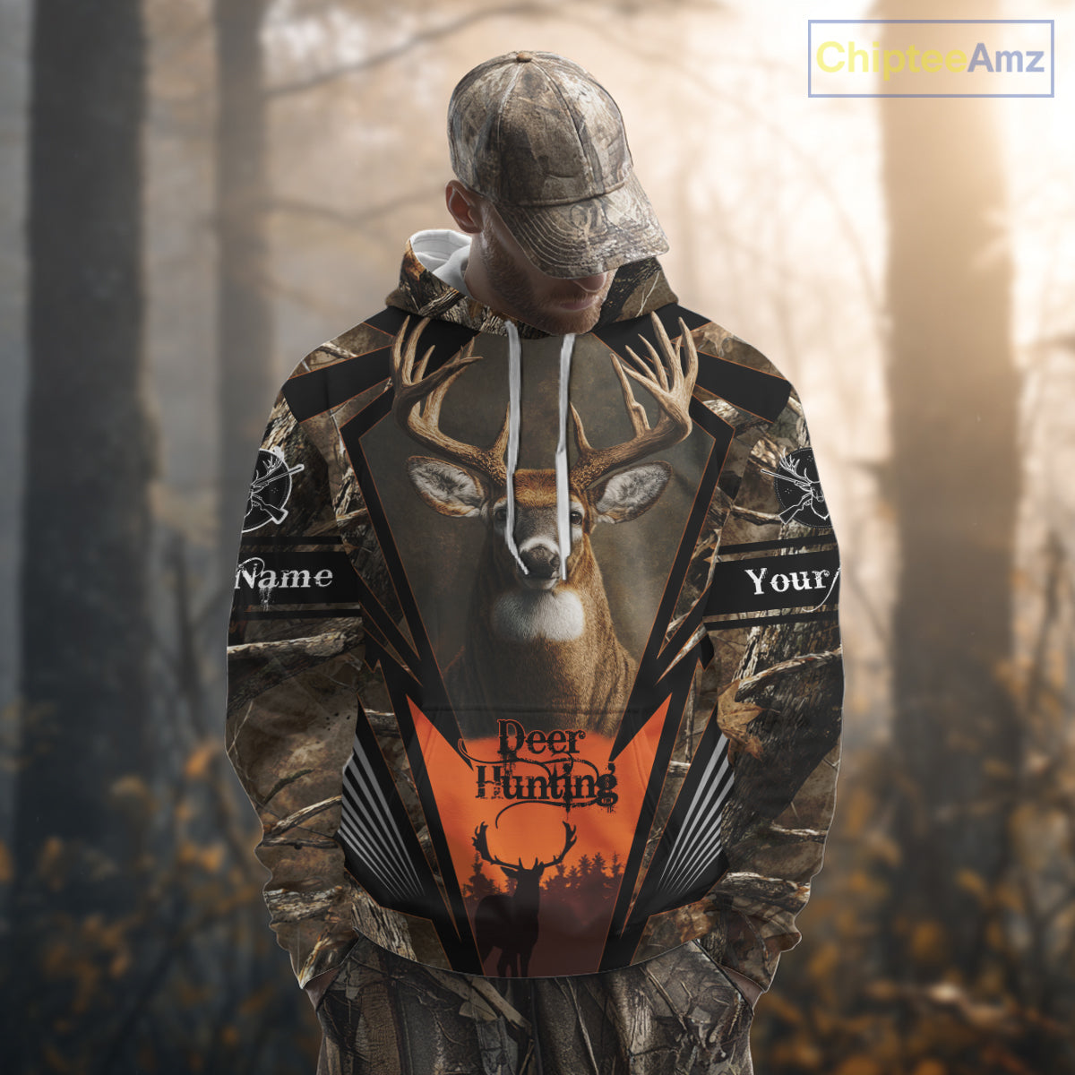 Deer Hunting Camo Customize Name 3D All Over Printed Shirts Personalized gift For Men NBT163