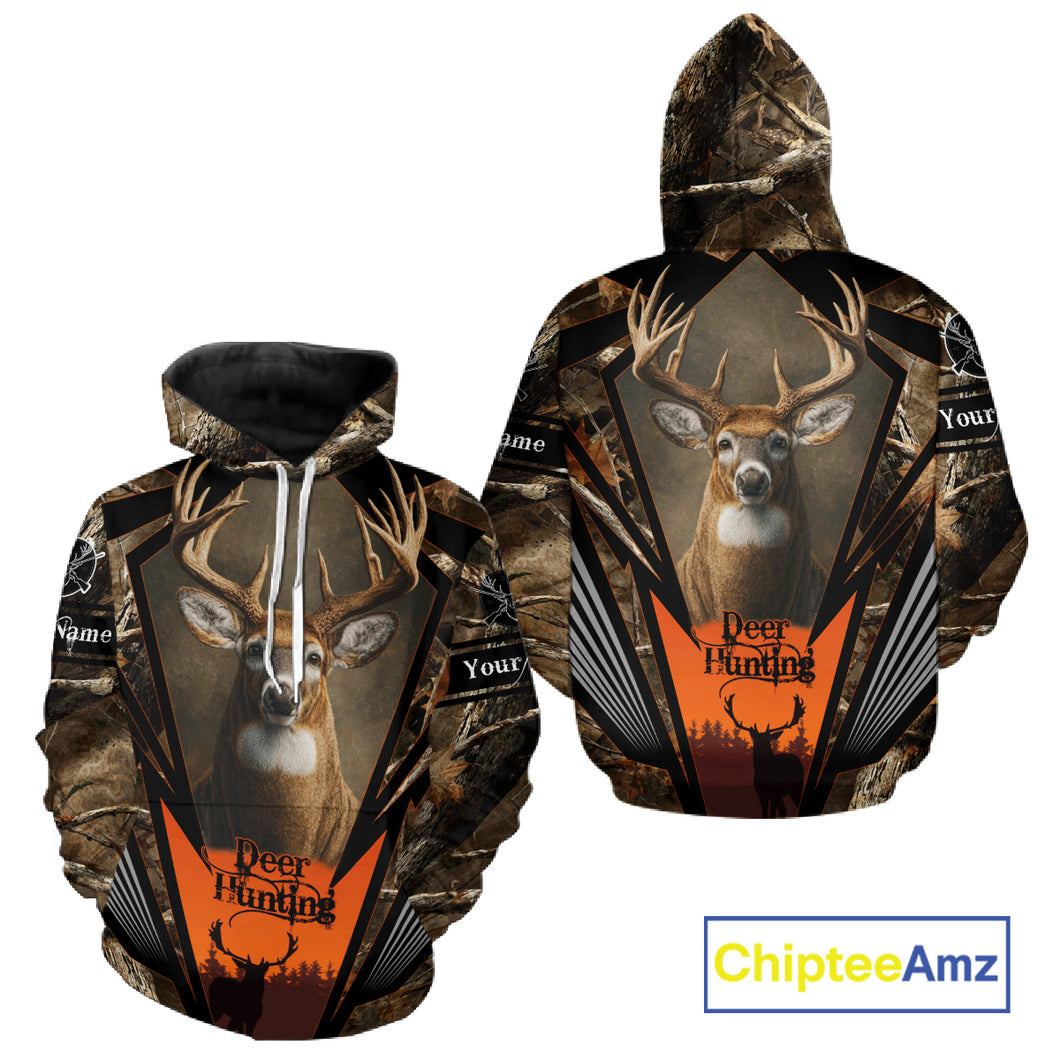 Deer Hunting Camo Customize Name 3D All Over Printed Shirts Personalized gift For Men NBT163