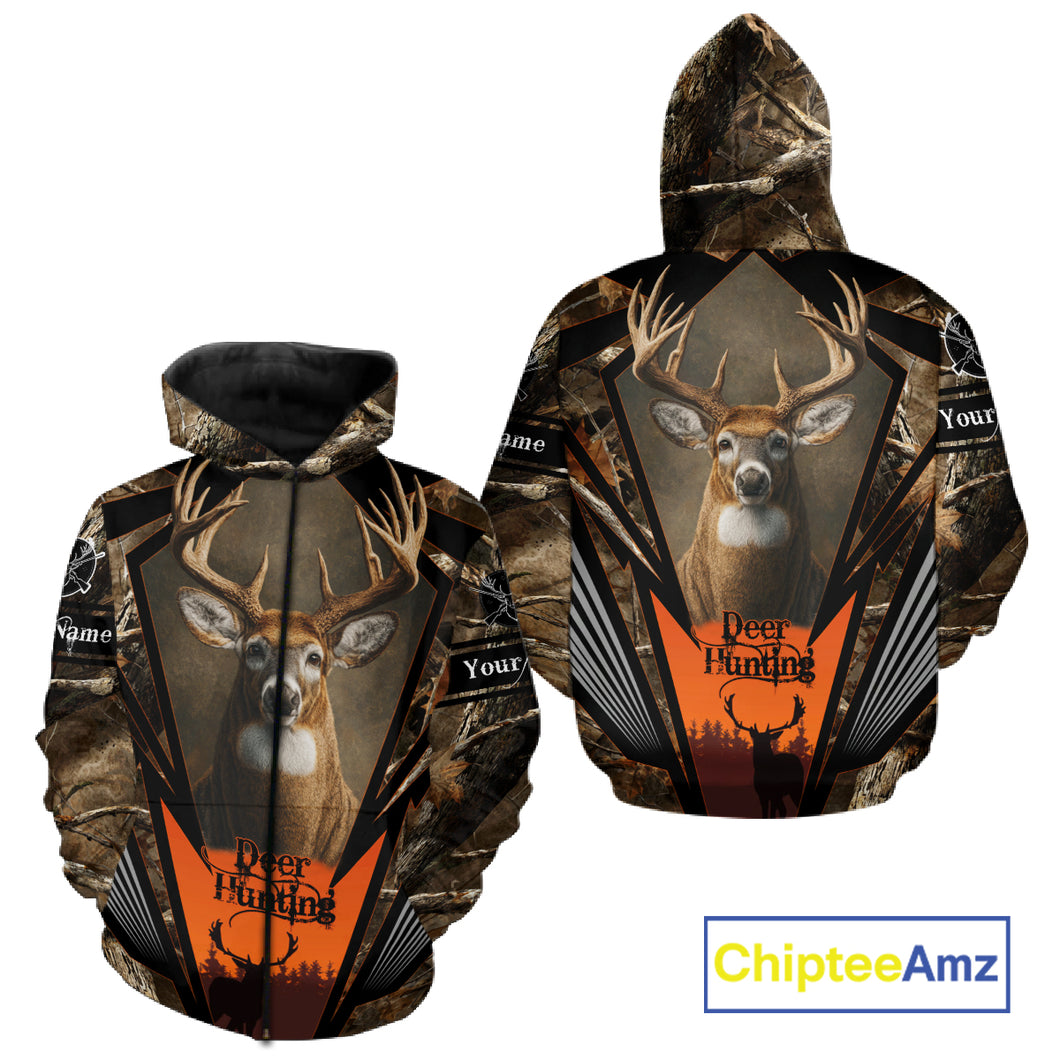 Deer Hunting Camo Customize Name 3D All Over Printed Shirts Personalized gift For Men NBT163