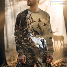 Load image into Gallery viewer, Duck Hunting Brown Grass Camo 3D All Over Printing Custom Name Shirts, Duck Hunting Gifts NBT168