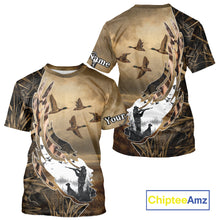 Load image into Gallery viewer, Duck Hunting Brown Grass Camo 3D All Over Printing Custom Name Shirts, Duck Hunting Gifts NBT168