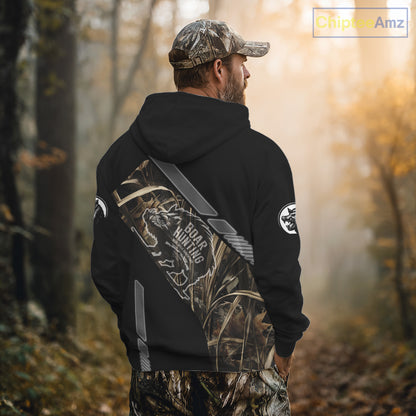 Boar Hunting Camouflage Custom Name Shirts, Personalized Boar Hunting Clothes, Hunting Gifts NBT175