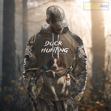 Load image into Gallery viewer, Brittany Dog Mallard Duck Hunting 3D Custom Name Shirts for Men, Hunting Gifts for Hunters NBT254