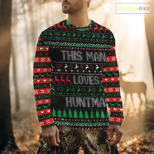 Load image into Gallery viewer, Deer Hunting Funny Ugly Christmas Sweatshirt Full Print Shirts Christmas Pattern, Christmas Gift NBT301
