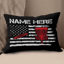 Load image into Gallery viewer, Retro American Flag Disc Golf Pasket Custom Pillow Personalized Disc Golf Gifts LDT1227