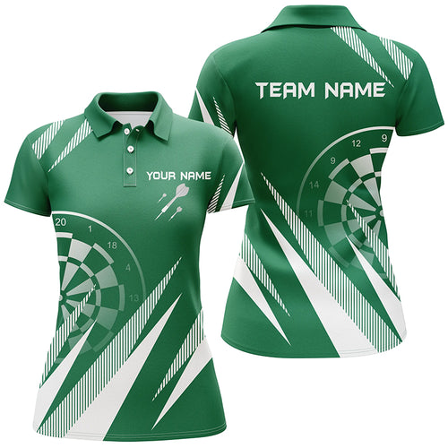 St Patrick Day Green Womens Darts Polo Shirt Custom Darts Shirt For Women Dart Jerseys LDT1460