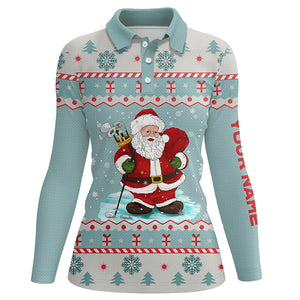 Golf Santa Christmas Mint Polo Shirt Custom Cool Golf Shirts For Women Christmas Golf Gifts LDT0858