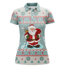 Load image into Gallery viewer, Golf Santa Christmas Mint Polo Shirt Custom Cool Golf Shirts For Women Christmas Golf Gifts LDT0858