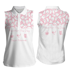 Pink Halloween Womens Sleeveless Golf Shirt Cute Ghost Golf Shirts For Women Cute Halloween Golf Gift LDT0126