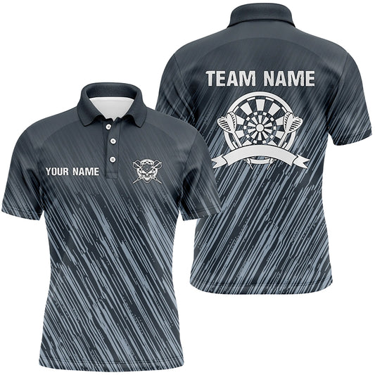 Personalized Darts Silver Stars Mens Polo Shirt Custom Cool Blue Darts Jersey For Men LDT0394