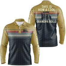 Load image into Gallery viewer, This Is How A Cool Grandpa Rolls Retro Colorful Mens Golf Polo Shirt Striped Golf Gifts For Men LDT0424