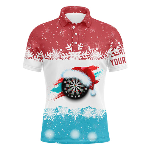Santa Darts Christmas Red Blue Mens Dart Polo Shirt Darts Shirt For Men Dart Jersey LDT0749