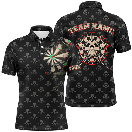 Personalized Darts Skull Crossed Pattern Mens Polo Shirts Scary Darts Jersey For Men LDT0488