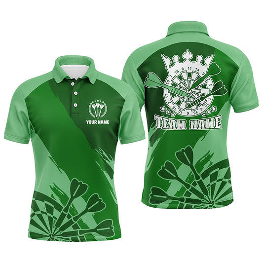 Personalized Green Men Darts Polo Shirt Custom Cool Darts Shirt For Men Darts Jersey LDT0802